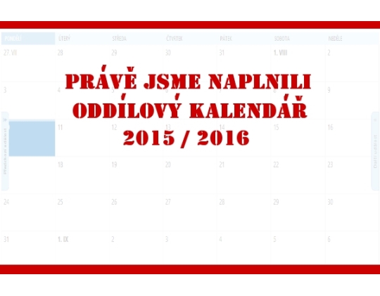 Oddílový kalendář 2015/2016