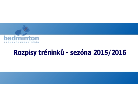 Rozpis tréninků 2015/2015