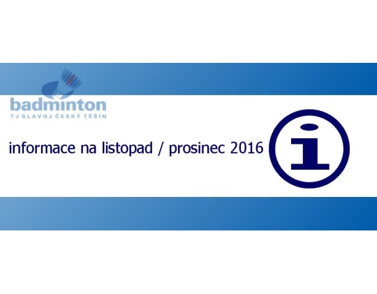 Informace listopad/prosinec 2016
