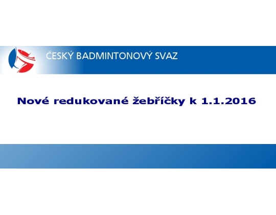 Aktualizace žebříčků GP - leden 2016